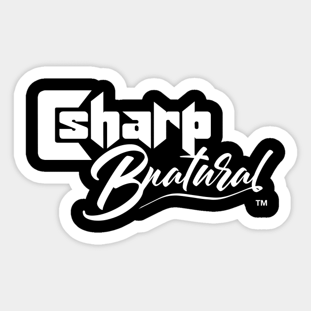 C sharp B natural Spelled - White Letters Sticker by C sharp B natural